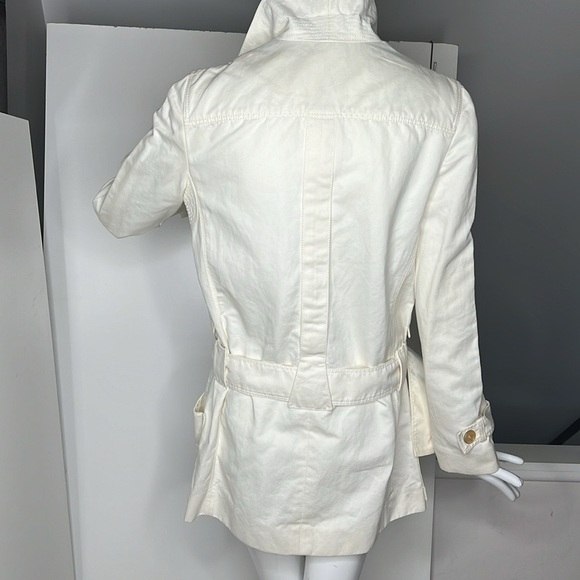 Nina Ricci Sz US 6 FR 38 Cream Cotton Button Belted Short Trench Jacket - Picture 10 of 14